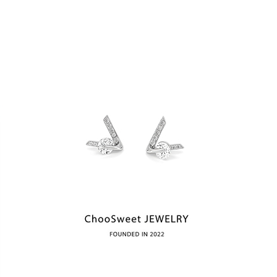 「Shine·V」ChooSweet纯银耳钉女简约小众气质日常耳饰精致百搭