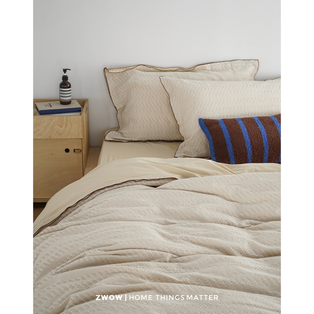 美拉德造卧全棉提花华夫格四件套