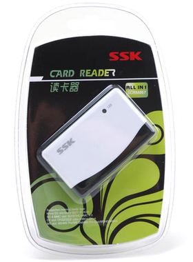 SSK 多功能多合一读卡器 高速读手机TF CF MS SD卡