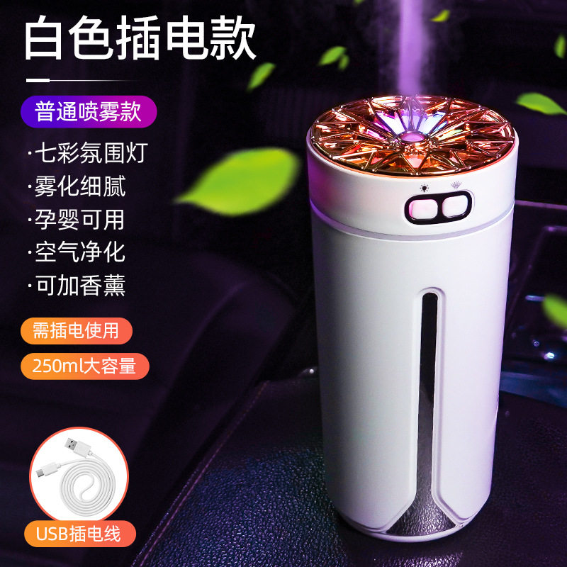 车载加湿器喷雾香薰汽车内空气净化器车用香薰机除异味星空灯