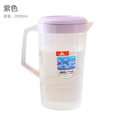 2L大容量家用塑料水壶水杯套装餐厅奶茶店商用凉水壶带刻度冷水壶