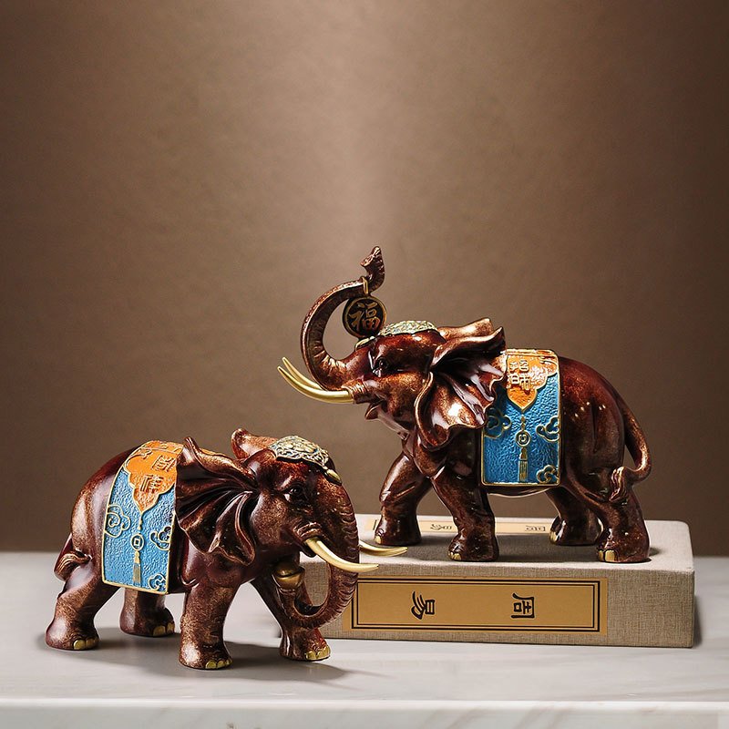 大象摆件客厅酒柜电视柜新中式玄关家居饰品办公室桌面工艺品