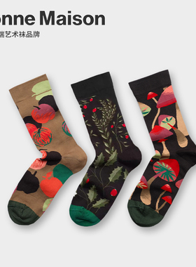 BONNE MAISON法国进口设计师潮牌炸街棉彩袜百搭长袜采摘网红中袜