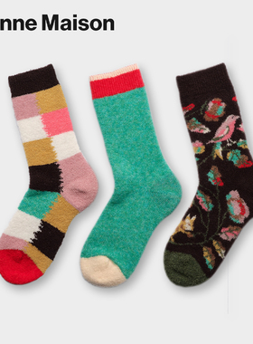 BONNE MAISON法国进口设计师潮牌炸街彩袜春秋冬慕斯百搭网红中袜