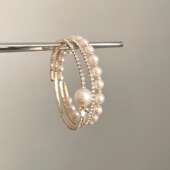 Vintage古着 Pearl rhinestone手镯