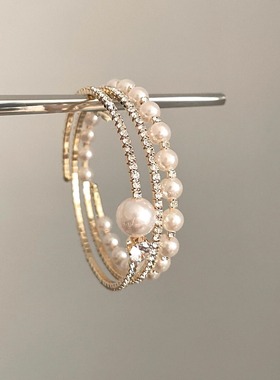 Vintage古着 Pearl rhinestone手镯