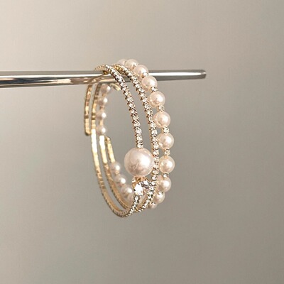 Vintage古着 Pearl rhinestone手镯