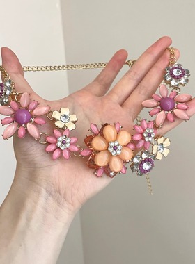 Vintage古着 Rich and flower scenery项链