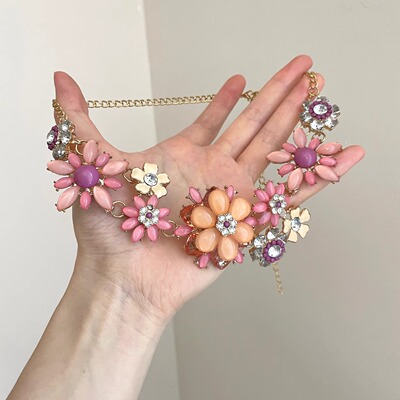 Vintage古着 Rich and flower scenery项链