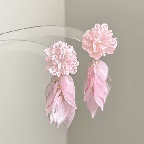 Vintage古着 Pink fog flower sleep耳饰