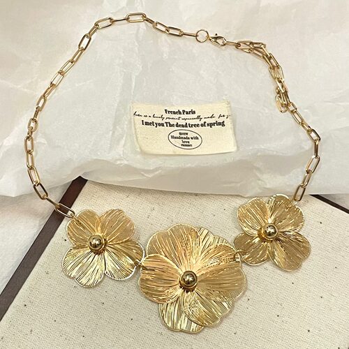 Vintage古着 Golden silk apricot项链