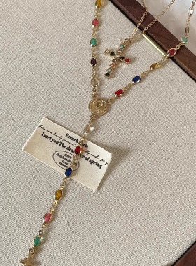 Vintage古着 Colorful church cross项链
