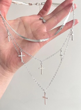 Vintage古着 Plain circle cross项链