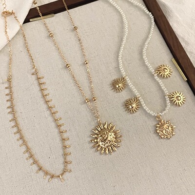 Vintage古着 The sun god is layered项链