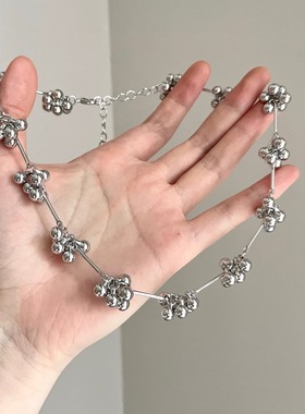 Vintage古着 Silver grape beads项链