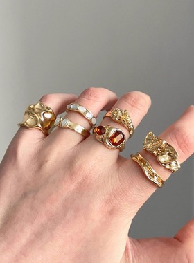 Vintage古着 Gold-plated element circle套戒