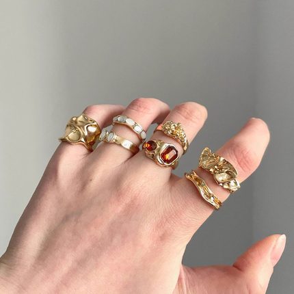 Vintage古着 Gold-plated element circle套戒