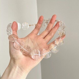 Vintage古着 Transparent gold thread项链