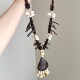 Flower shaped African Vintage古着 coconut shell项链