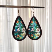 Vintage古着 windows耳饰 glass Church stained