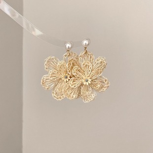 Vintage古着 Weave flowers耳饰