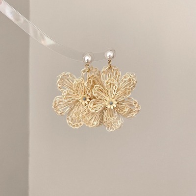 Vintage古着 Weave flowers耳饰