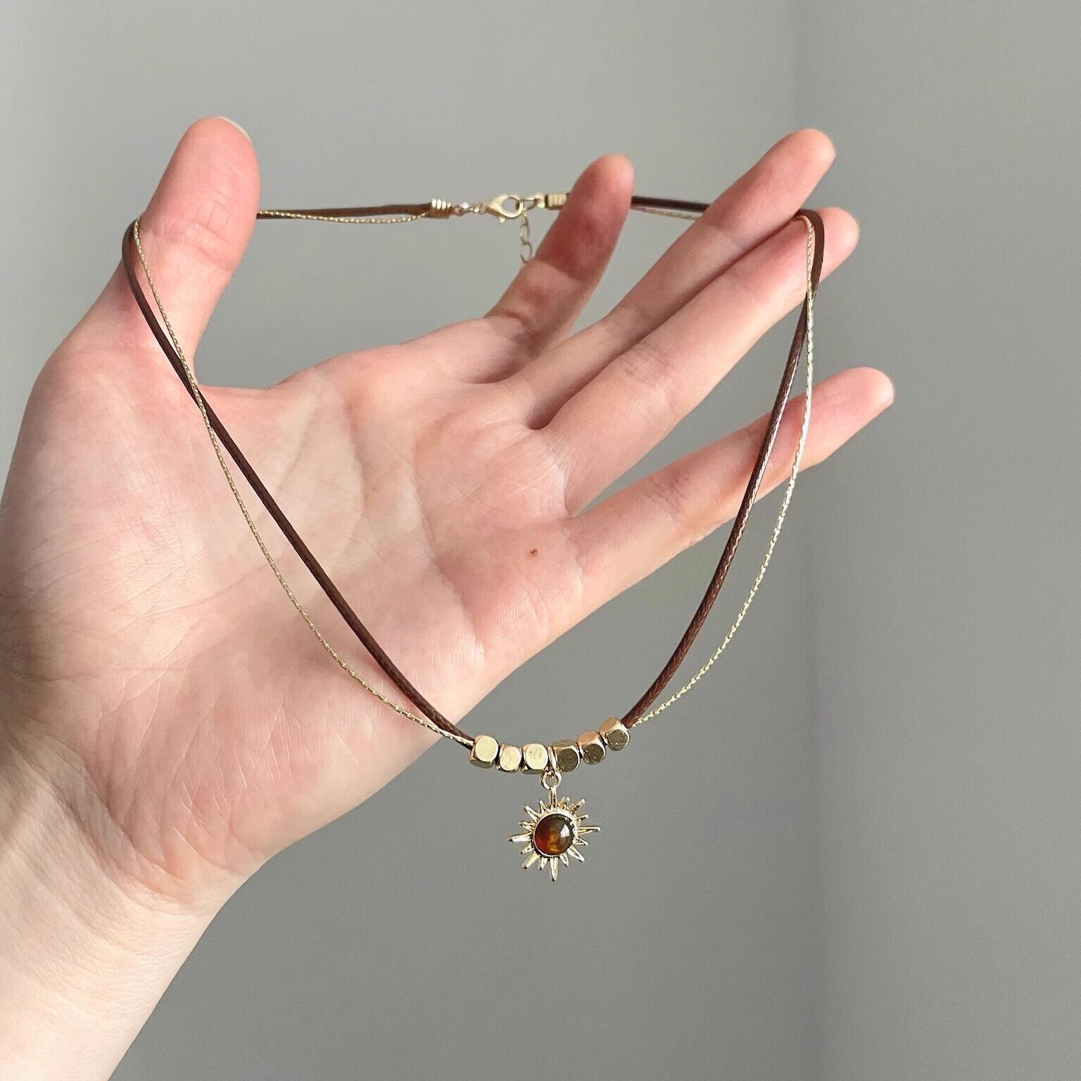 Vintage古着 Tiger's eye and starlight项链