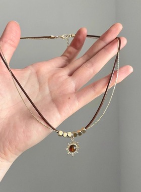 Vintage古着 Tiger's eye and starlight项链