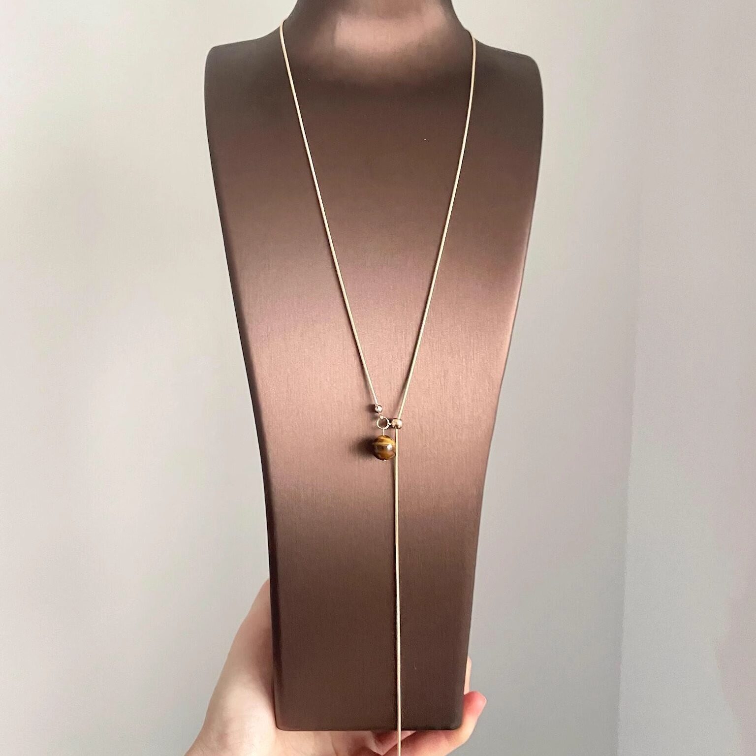 Vintage古着 Tiger's eye tassel項链