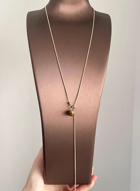 Vintage古着 Tiger's eye tassel項链