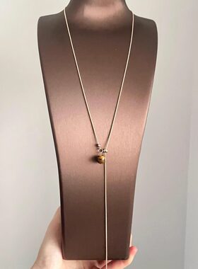 Vintage古着 Tiger's eye tassel項链