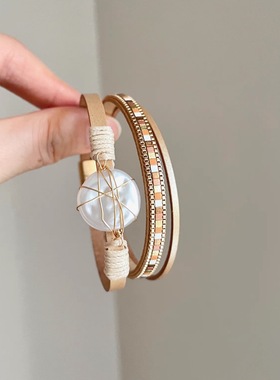 Vintage古着 Bohemian pearl bundle手环