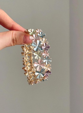 Vintage古着 Dropping oil folds flowers blooming手镯