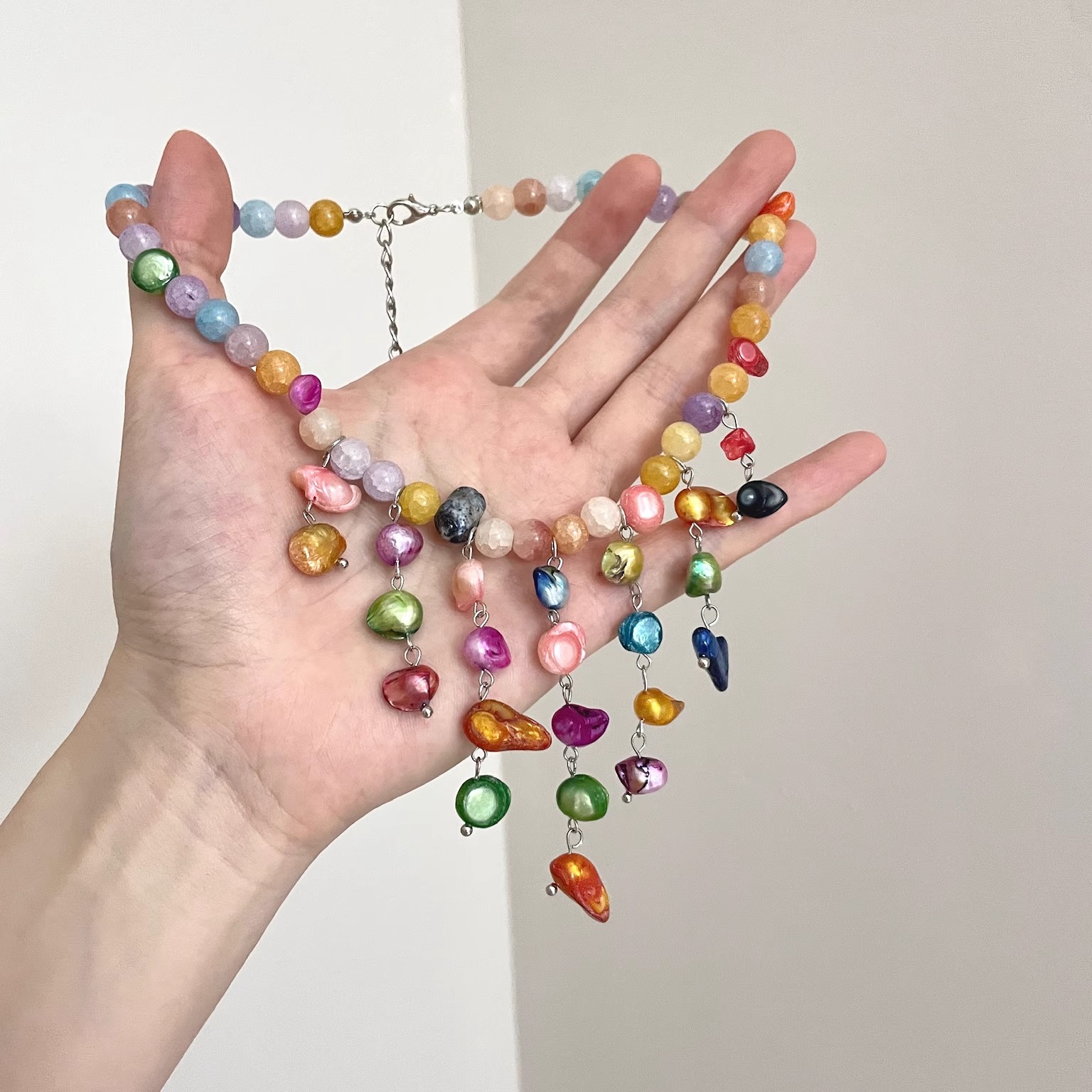 Vintage古着 Colorful Crushed Stone Candy Planet项链