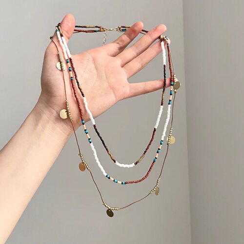 Vintage古着 Bohemian Impression Beads项链