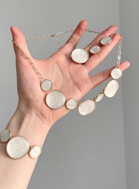 Vintage古着 White oil dripping round sheet套装