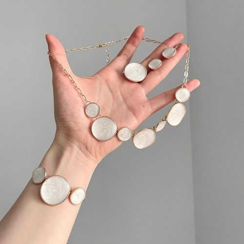 Vintage古着 White oil dripping round sheet套装