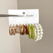 Vintage古着 Summer avocado耳饰