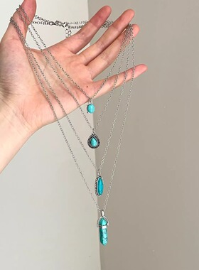 Vintage古着 Stacked turquoise项链