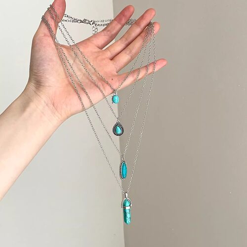 Vintage古着 Stacked turquoise项链