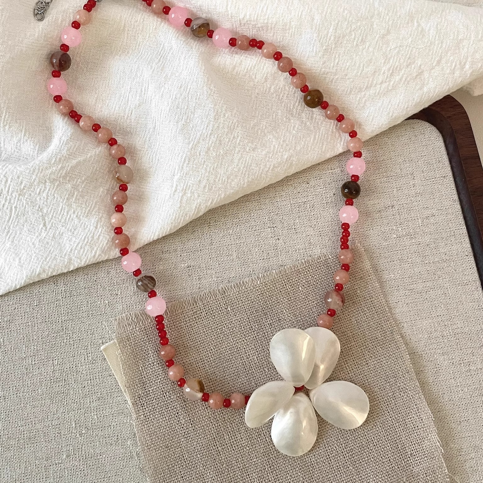 Vintage古着 Shells give birth to flowers项链
