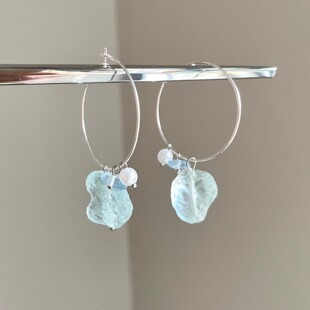 Vintage古着 The blue feeling of Walden Lake耳饰