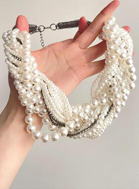 Vintage古着 Pearl waterfall beads项链