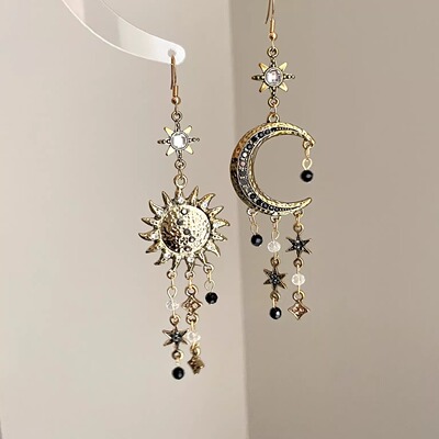 Vintage古着 The sun and the moon shine together耳饰