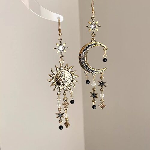 Vintage古着 The sun and the moon shine together耳饰