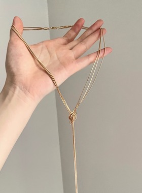 Vintage古着 Simple gold silk项链