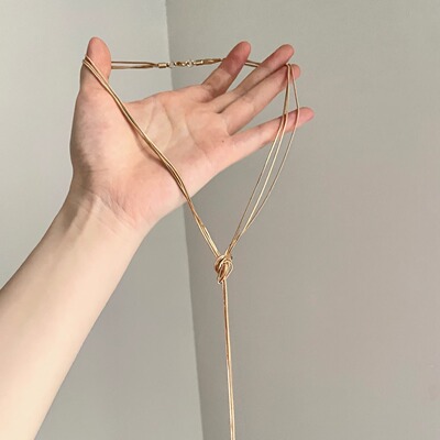 Vintage古着 Simple gold silk项链
