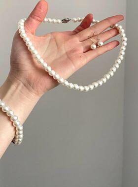 Vintage古着 Shiny silk pearls套装