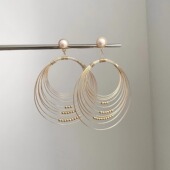 coil Vintage古着 Gold pearl耳饰