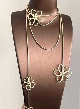 Vintage古着 Golden hollow lotus首饰